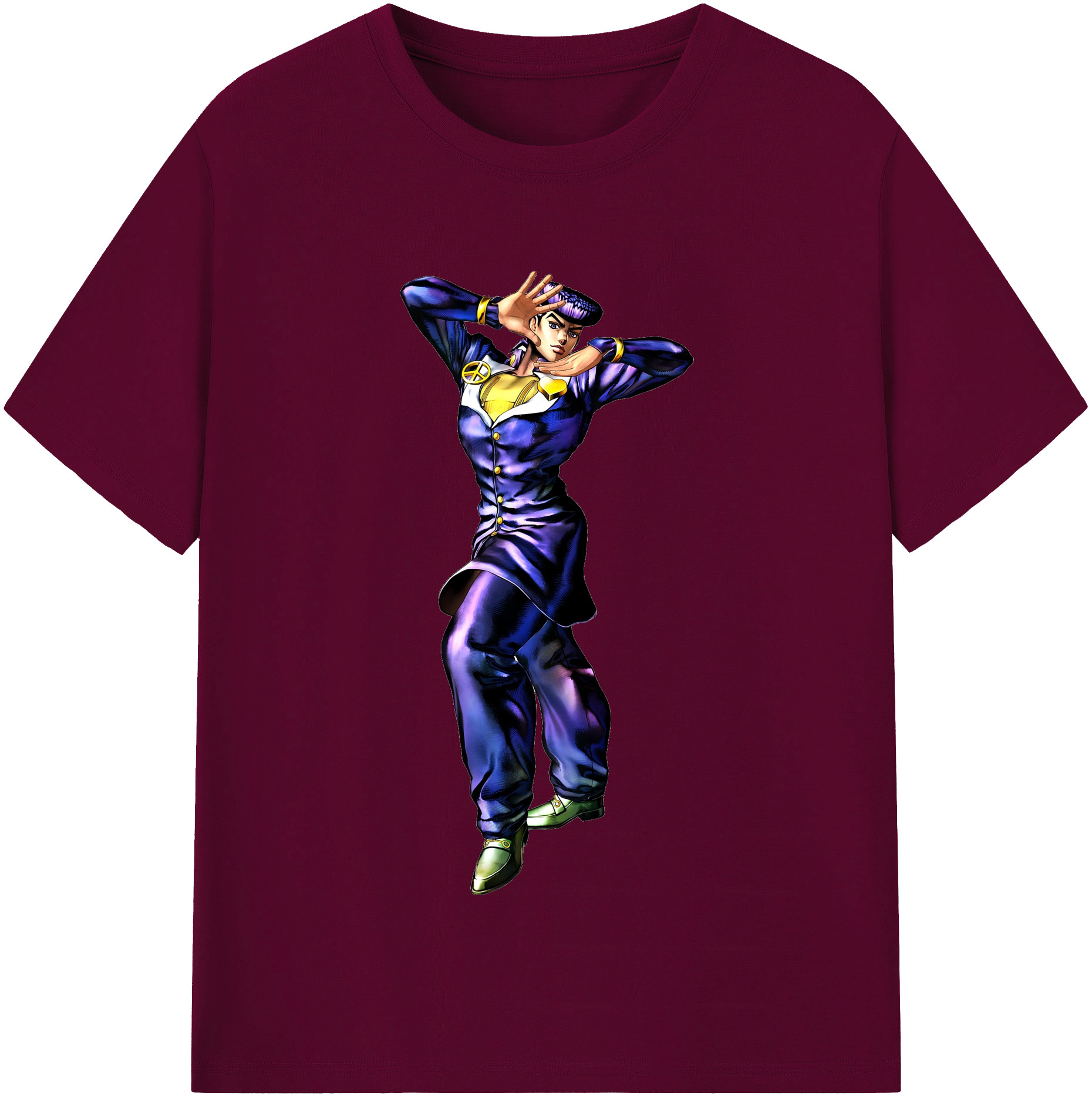 （画像用） ジョジョの奇妙な冒険 ひがしかた じょうすけ JoJo's Bizarre Adventure Higashikata Josuke レディースカジュアルプリントTシャツ（綿100％）